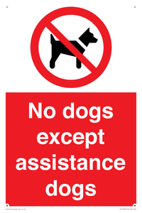 No dogs except assistance dogs